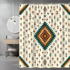 Boho Floral Shower Curtain - Rustic Farmhouse Decor