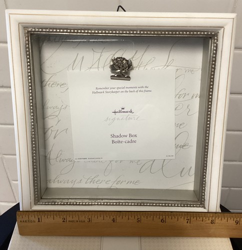 Hallmark Memory Shadow Box Photo Frame White Silver Medallion Story Keeper - Picture 13 of 16