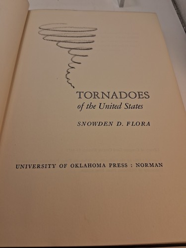 Tornados der Vereinigten Staaten Snowden D Flora Stated First Edition Climatology - Bild 3 von 8