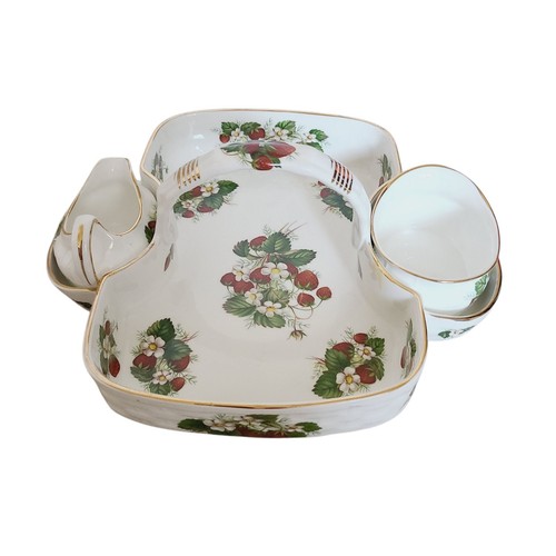 Vintage 3-Piece Hammersley Strawberry Ripe Berry Basket with Sugar & Creamer - Picture 2 of 7