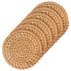  6 Pcs Rattan Place Mats Round Woven Placemats Placement for Dining Table