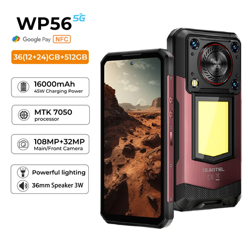 16000mAh Oukitel WP56 5G Móviles Robustos 6.8" 36GB+512GB Android 15 108MP Cámara - Imagen 2 de 24