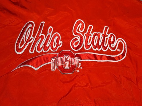 Vtg 90s Logo 7 Ohio State Buckeyes OSU Pullover Quilt Lined Jacket L Front Pouch - Picture 19 of 22