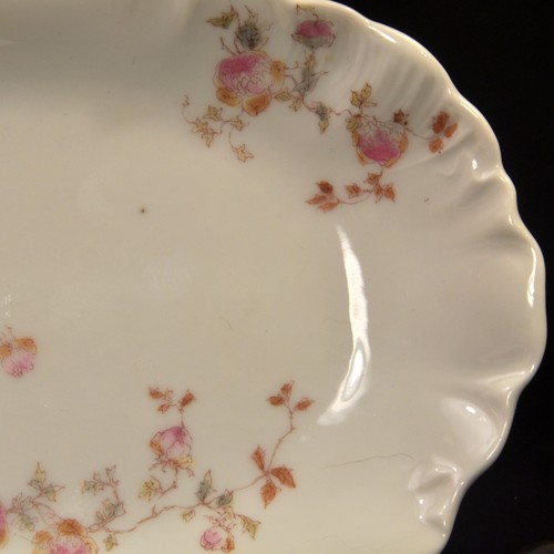 CFH/GDM Haviland Limoges 8" X 5" Platter Tray Pink Floral Embossed 1891-1900 HTF - Picture 4 of 11