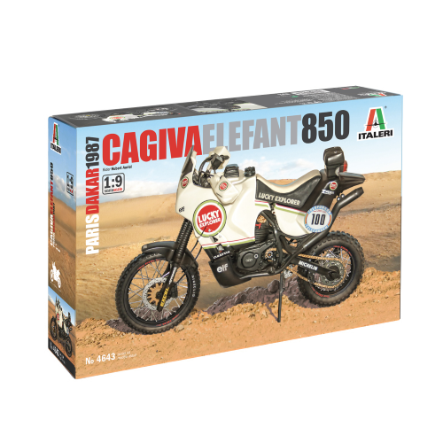 CAGIVA ELEPHANT 850 PARIS-DAKAR 1987 KIT 1:9 Italeri Kit Moto Modellino Nuovo - Foto 3 di 3