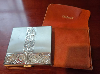 Vintage Wadsworth Sterling Silver Compact w/ Sleeve – Collectible Silver Compact