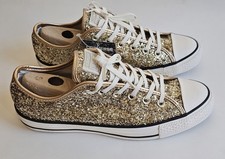 Converse Chuck Taylor All Star Gold Glitter Sneakers Women's 9.5 Low Top NWOB