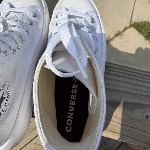Zapatos de plataforma Converse Chuck Taylor para mujer talla 9 de caña alta de lona All Star limpios - Imagen 10 de 12