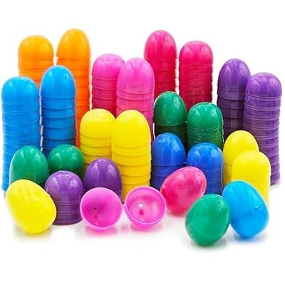 Colorful Fillable Plastic Easter Eggs (100-Pack) for Easter Egg Hunts - 2.25''