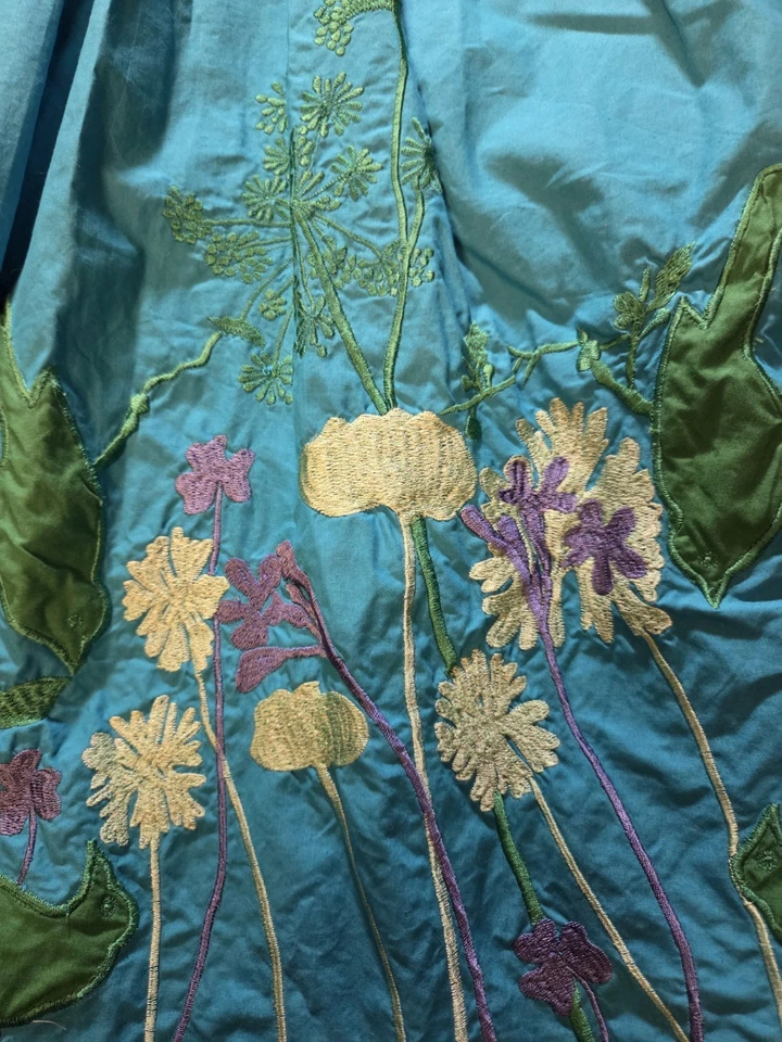 Eshakti Custom женщин бирюзовый цветочный аппликация плиссированные платье размер 3 x 24 Вт - Изображение 2 из 4