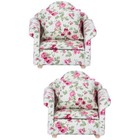 2 Count Miniaturen Puppenhaus Zubehör -Szenenzubehör Miniatursofa