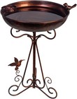 Metal Bird Baths for Outdoors Vintage Garden Birdbath 12" Bird Bath Bowl Pedesta