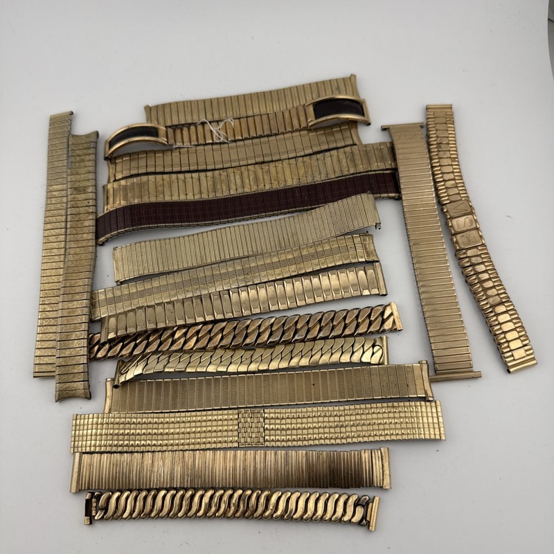 444 Grams Gold Filled Scrap & RGP Top Watch Bands Jewelry Band Lot For Melt