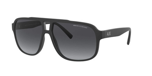 A|X Armani Exchange Men's Ax4104S Rectangular Sunglasses, Black/Grey Gradient