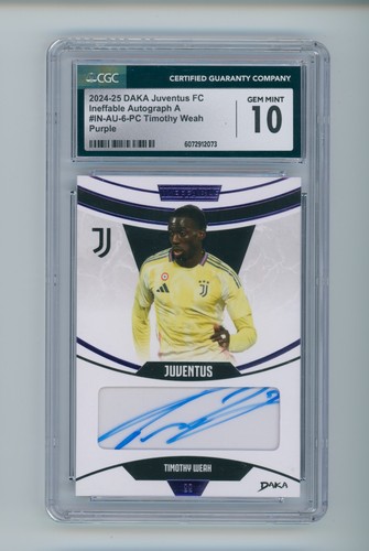 2024-25 Timothy Weah Daka Ineffable Purple Juventus Autographed Card 8/45 CGC 10 - Picture 1 of 3
