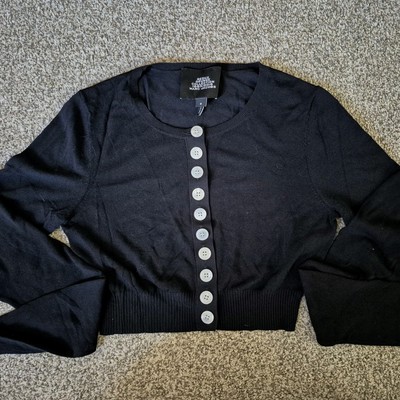 MARC JACOBS黒カーディガン Marc Jacobs Black Redux Grunge Cardigan Sweater Sz S Small