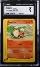 2003 CGC 9 Graded Pokemon Growlithe 62/144 Skyridge