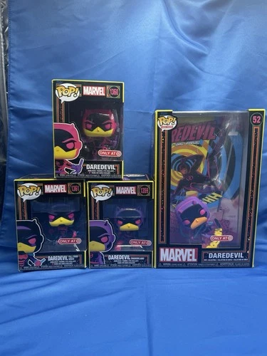 4x Funko Pop Daredevil Lot! Comic Book Cover w/Case #1, Shadowland & More!