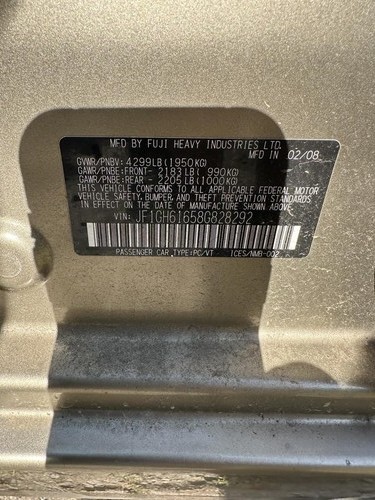Speedometer Cluster MPH Base Traction Control Fits 08 IMPREZA 1386368 - Picture 14 of 14
