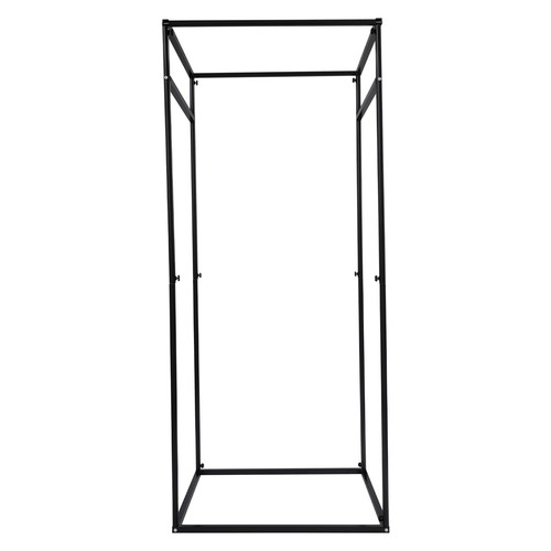 Spogliatoio portatile 3,46*33,46*78,74 pollici nero camerino con tenda e ganci - Foto 7 di 12