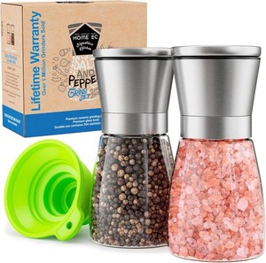 Premium Stainless Steel Salt and Pepper Grinder Set of 2 - Adjustable Ceramic SE