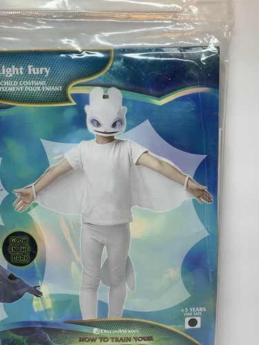 HTTYD Hidden World Light Fury Costume Halloween Cosplay, Kid's One Sized GITD - Picture 6 of 11