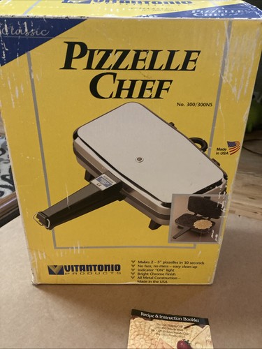 Vitantonio Pizzelle Chef Automatic 300 Chrome & Cast Iron Italian Cookie Maker - Picture 7 of 18