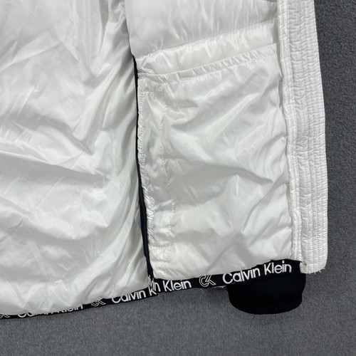 Calvin Klein Performance Jacke Damen Large weiß schwarz Kapuze Puffer Softshell - Bild 4 von 22
