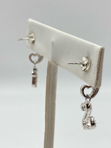 Pendientes oro-diamante 36 diamantes 0,072 quilates T.W. Oro Blanco 14K 2.7 (EL1085215) - Imagen 3 de 7