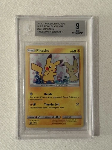 Pikachu #SM162 Pokemon Sun & Moon Black Star Promo 2019 BGS 9 Mint