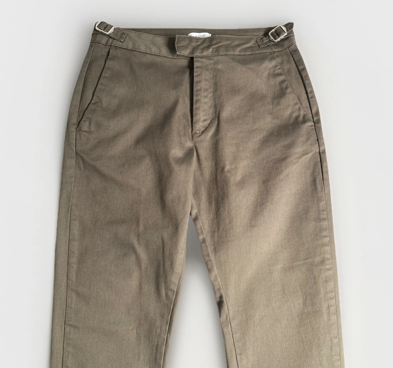 ARNE Men Adjustable-Waistband Formal Khaki Trousers Tapered 32W29L MINT SMART