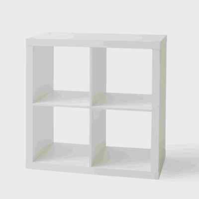 Better Homes & Gardens 4-Cube Storage Organizer Textured White Open-back Design