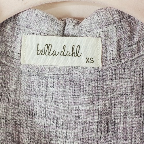 BELLA DAHL womens sz XS gray linen frayed hem collared Hipster shirt dress - Picture 5 of 5