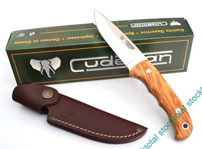 CUCHILLO CUDEMAN MANGO OLIVO SATINADO FUNDA CUERO 147-L