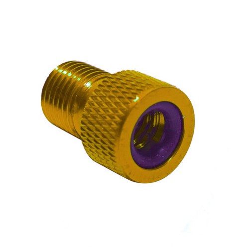 Gold Presta Valve Adapter Converts Presta Valves to Standard Schrader Valve Use - Picture 2 of 3