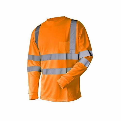 L&M Hi Vis T Shirt ANSI Class 3 Reflective Tape Safety Long Short Sleeve - Picture 8 of 19