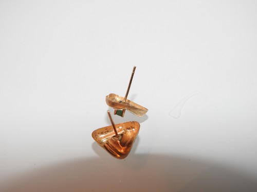 14k Gold Emerald Earrings, marked 14k, tested positive for emeralds. - Picture 3 of 6