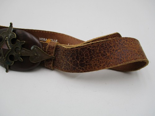 Vintage Belt & Buckle Antique Western Cowboy Brown Metal - Picture 4 of 7