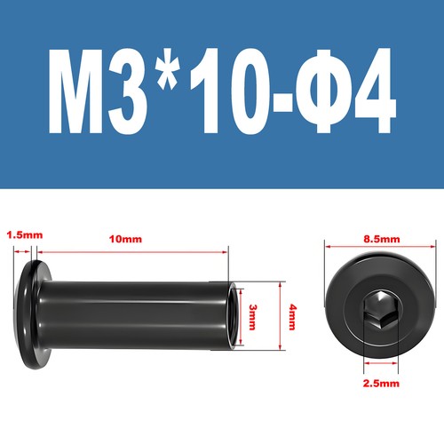Hülsenmuttern Schwarz M2-M10 Flachkopf Innensechskant geschlossen Edelstahl V2A - Bild 28 von 127