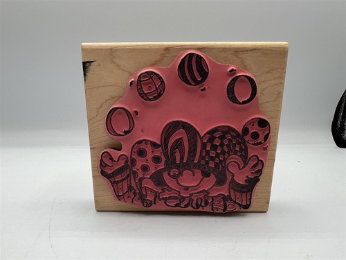 1999 MARK TOWNER H-14007 JEST A JUGGLER JESTER RUBBER STAMP - Picture 3 of 5
