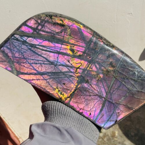 10.08lb Large Natural Purple Labradorite Quartz Crystal Display Specimen Healing - Picture 1 of 9