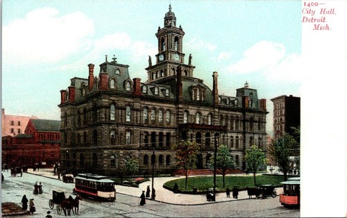 City Hall Detroit Michigan Postcard - Picture 1 of 2