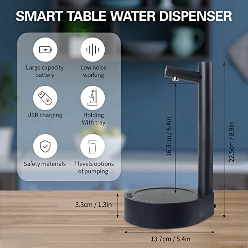 Desktop Wasserflaschenspender, Keweis tragbare elektrische Wasserflasche Pumpe Anzahl - Bild 3 von 7