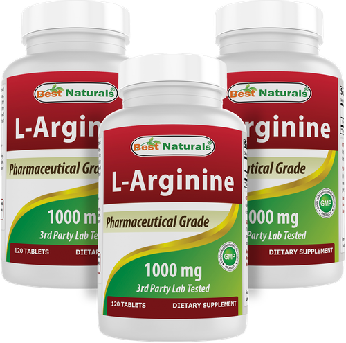 3er Pack Best Naturals L-Arginin 1000mg 120 Tabletten - Bild 1 von 7