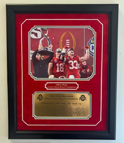 OHIO STATE 2025 COTTON BOWL CHAMPIONS 8X10 PHOTO PROFESSIONALLY FRAMED W NAMEPL - Picture 5 of 6