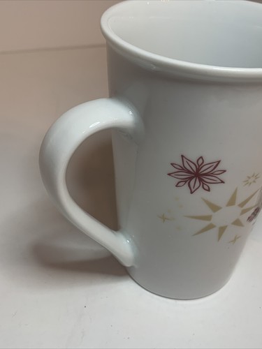 Set of 2 Starbucks 2013 Poinsettia Snowflake 12 oz Holiday Latte Coffee Tea Mugs - Picture 6 of 9