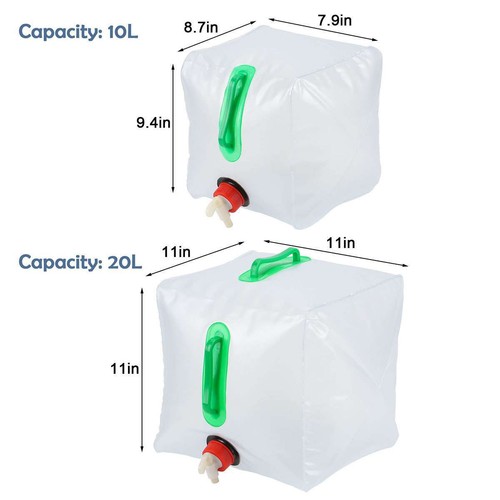 10/20L Water Container Foldable Cube Camping Picnic Hiking Water Bag Storage Jug - Picture 2 of 14