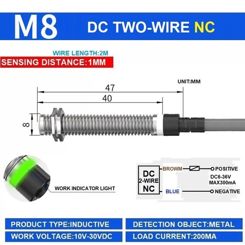Inductive Proximity Switch M8 Sensor2-Wire NPN NC 220V Metal Sensor PNP3-Wire24V - Picture 25 of 27
