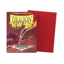 (100-Pack) Dragon Shield Standard Size Gaming Card Sleeves - CRIMSON RED MATTE