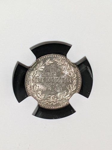 1859 MS64 Germany Frankfurt Silver Kreuzer KM 357 NGC 2 Graded Higher - Picture 4 of 4